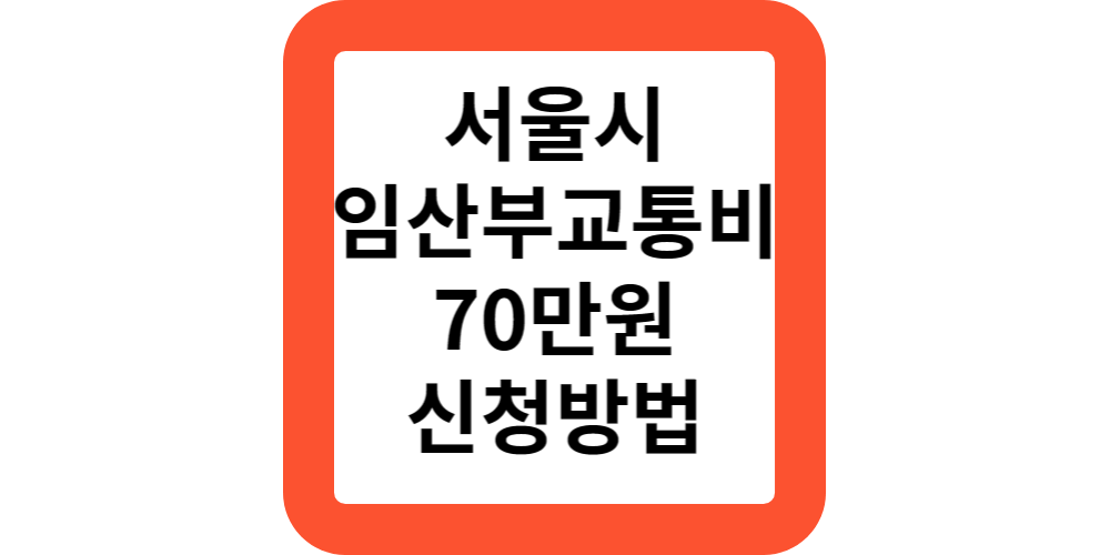  서울시 임산부 교통비 지원사업 70만원 대상 지원 내용 신청방법