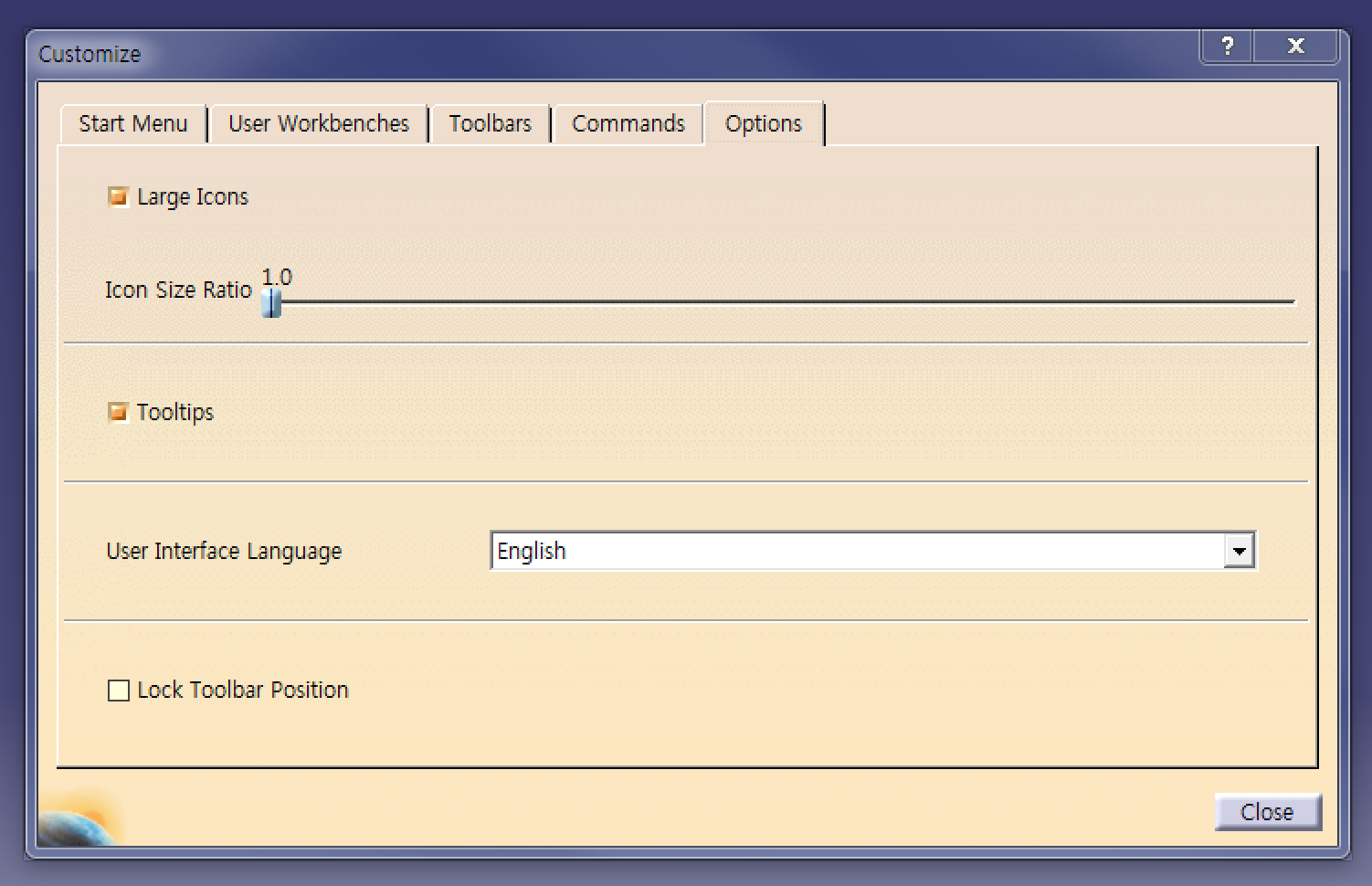  CATIA V5 Icons Size Ratio Setting (카티아 아이콘 크기 설정)