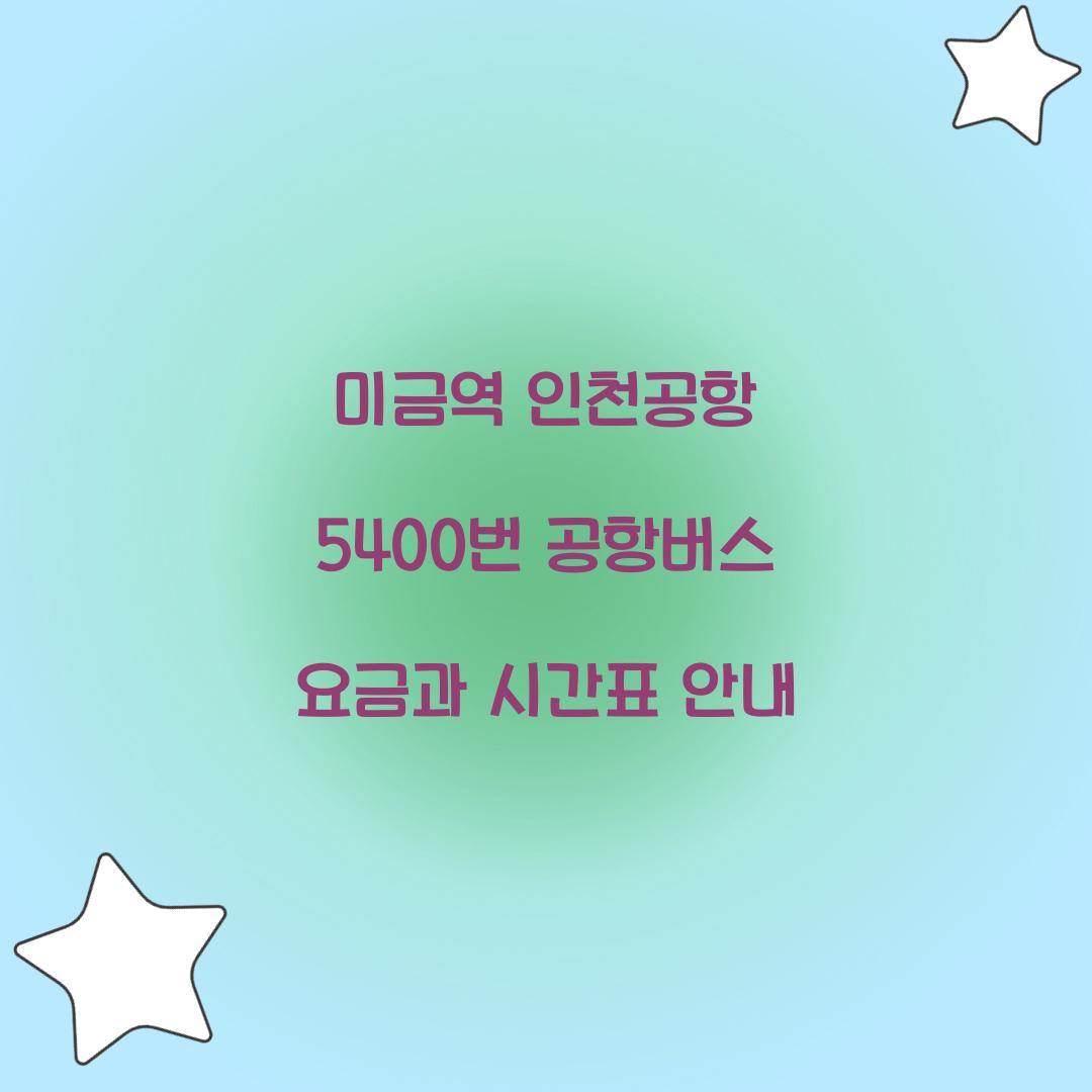 미금역 인천공항 5400번 공항버스