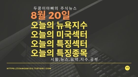  [21년 08월 20일]다우지수와 세계증시와 특징종목