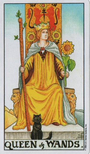  [타로해석] Queen of Wands 완즈 여왕 카드 정방향/ 역방향 뜻, 의미, 상징