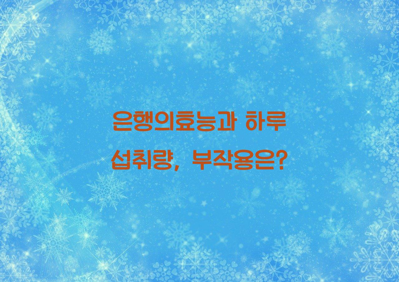 은행의효능