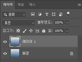 배경 레이어를 복제한 모습