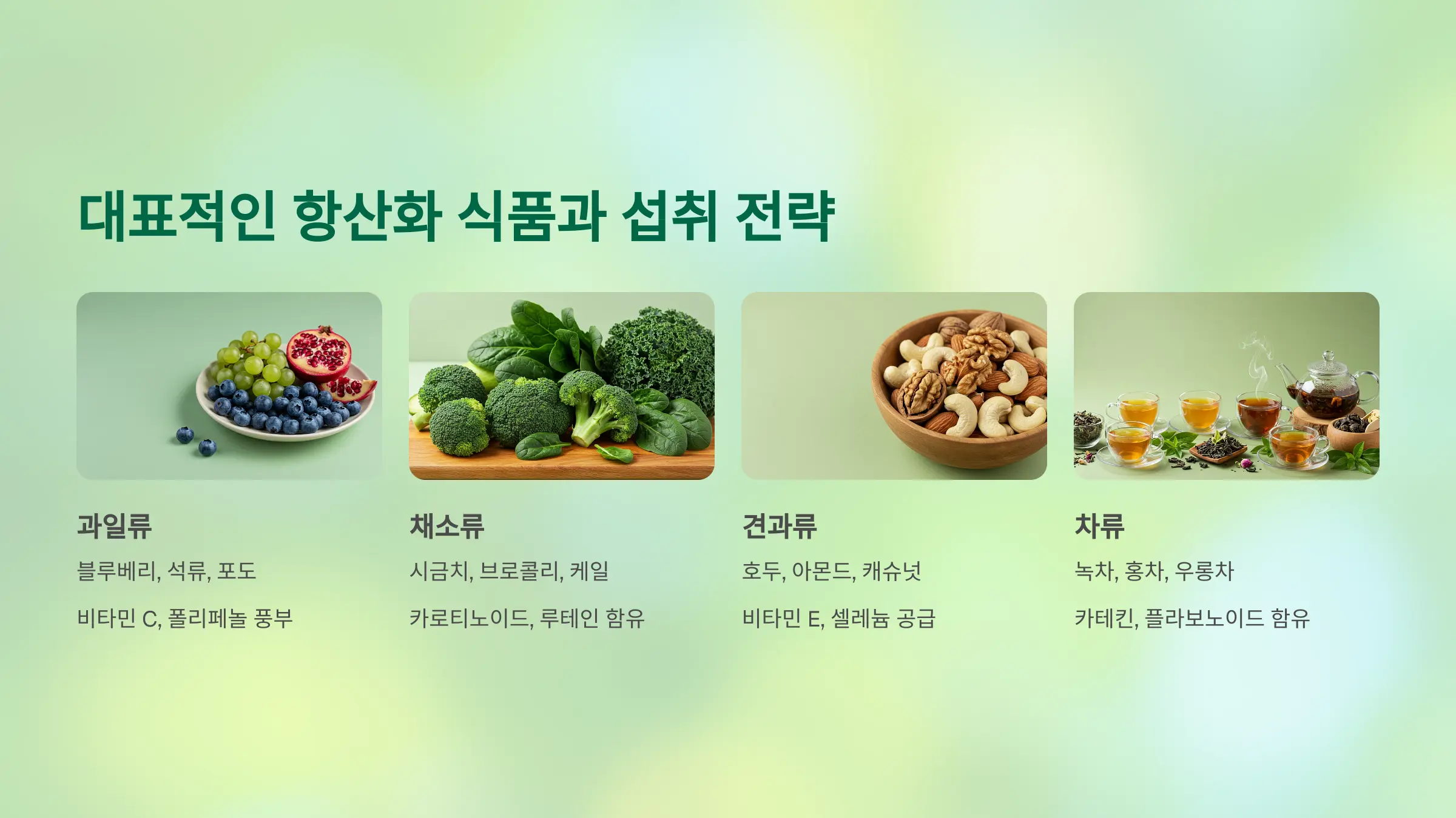 대표적인 항산화 식품과 섭취 전략