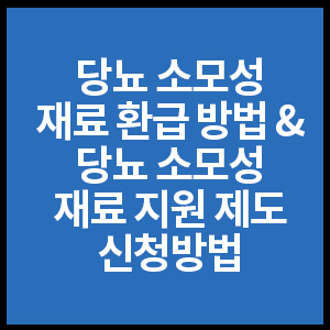 당뇨 소모성 재료 환급 방법과 당뇨 소모성 재료 지원 제도 신청방법