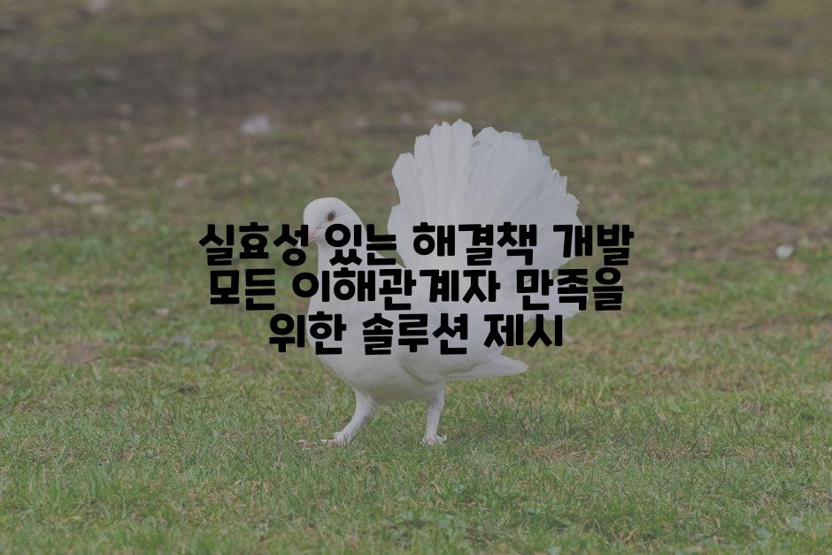 실효성 있는 해결책 개발 모든 이해관계자 만족을 위한 솔루션 제시