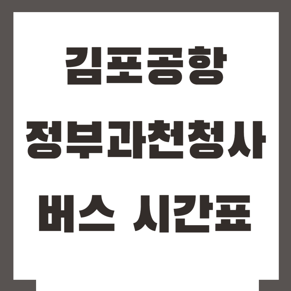 김포공항 정부과천청사 버스 시간표