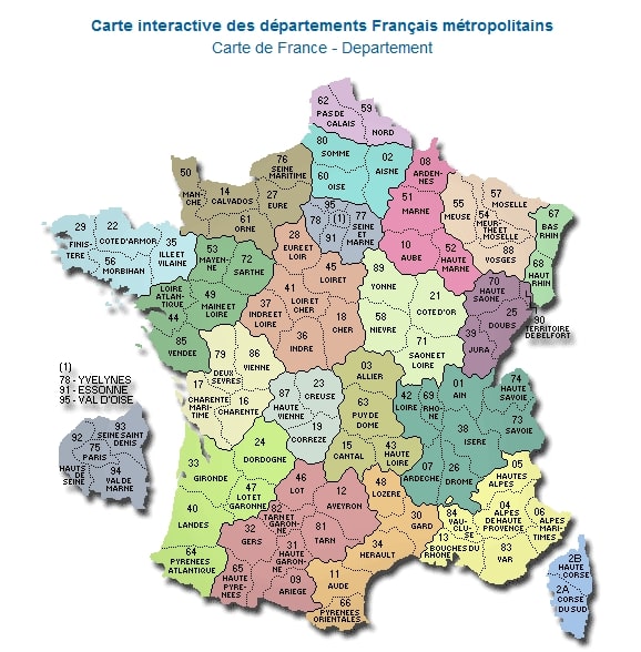 프랑스-데파르트망-지도