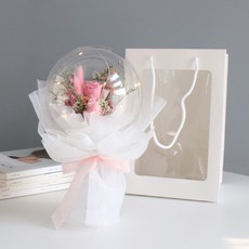  튤립 두송이 작은 풍선레터링 꽃다발, 핑크, 로즈골드, 풍선꽃다발 추천상품정보+구매후기리뷰~