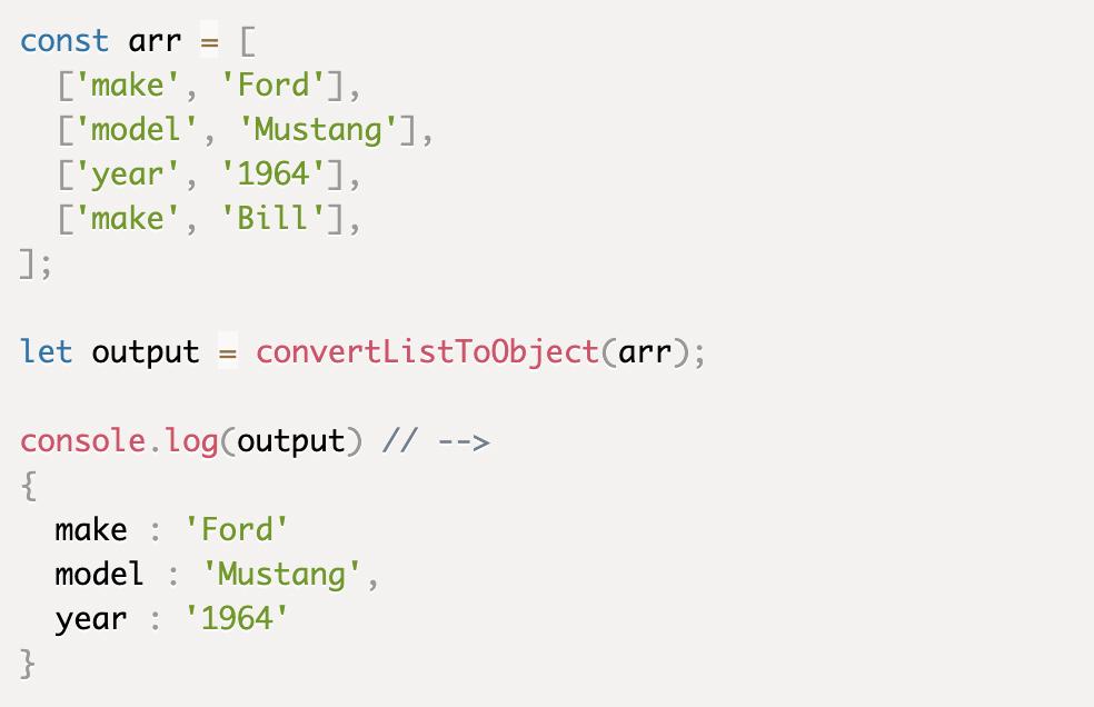  convertListToObject