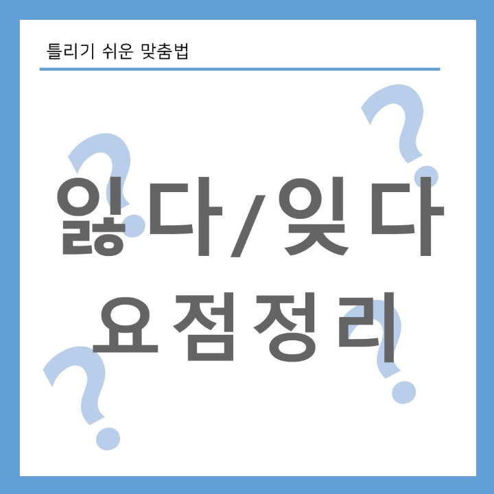 잊다-잃다-총정리