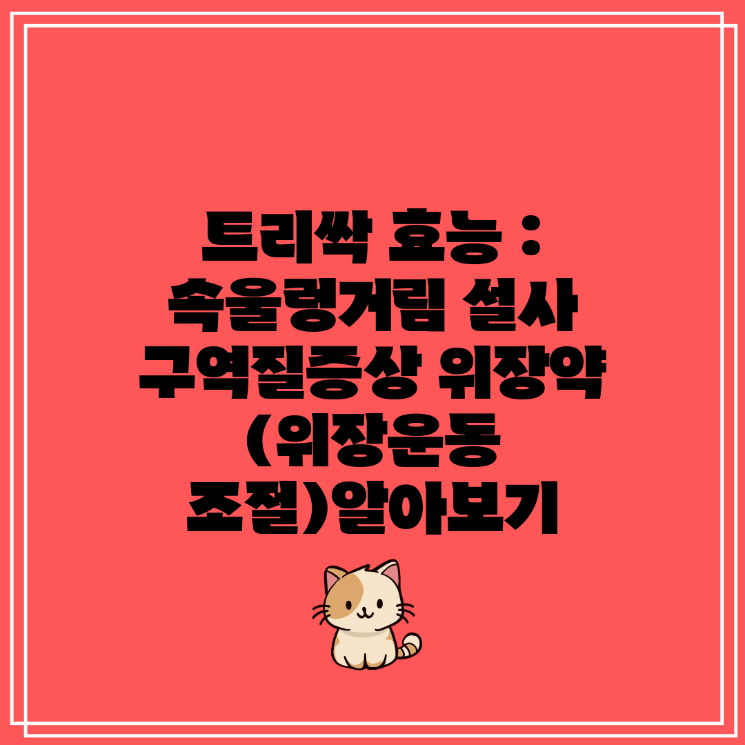 트리싹 효능  속울렁거림 설사 구역질증상 위장약 (위장