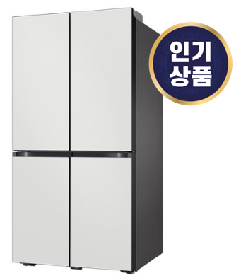  RF85C90F101 삼성전자 비스포크 4도어 냉장고 메탈 875L 방문설치코타 화이트(상단), 코타 화이트(하단) 추천