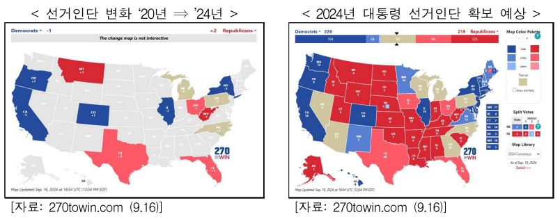 2024년 미국 대선 선거인단 현황