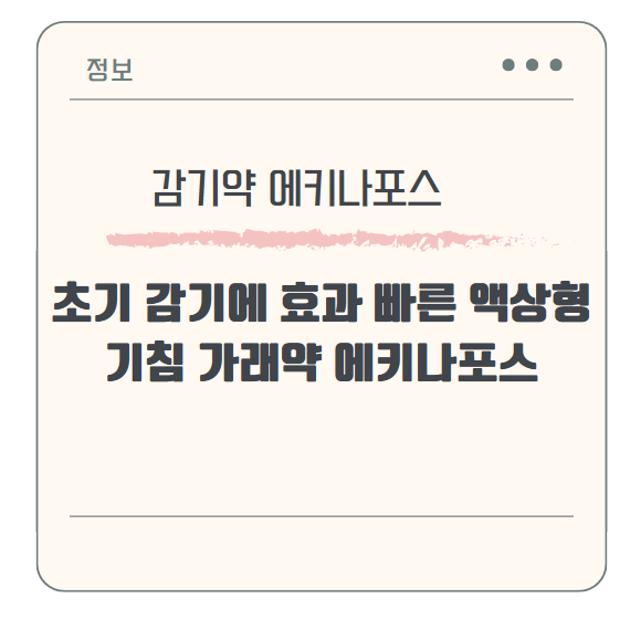 초기 감기에 효과 빠른 액상형 기침 가래약 에키나포스