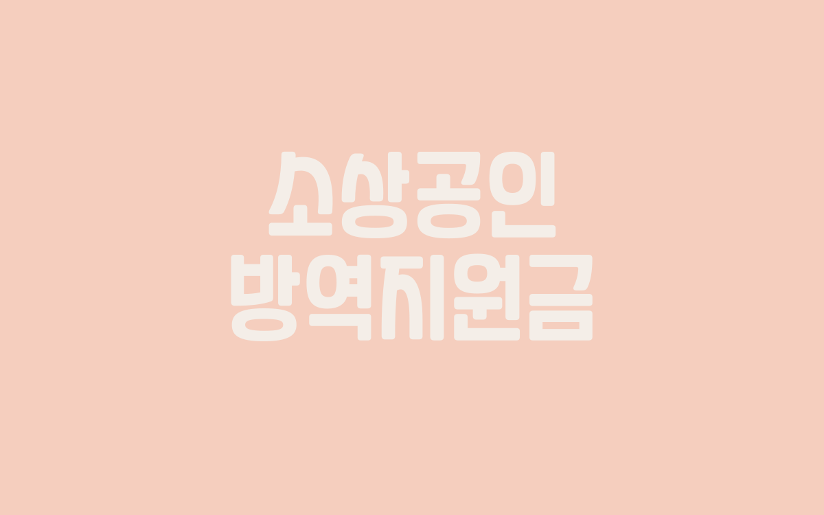  소상공인 방역지원금 3차