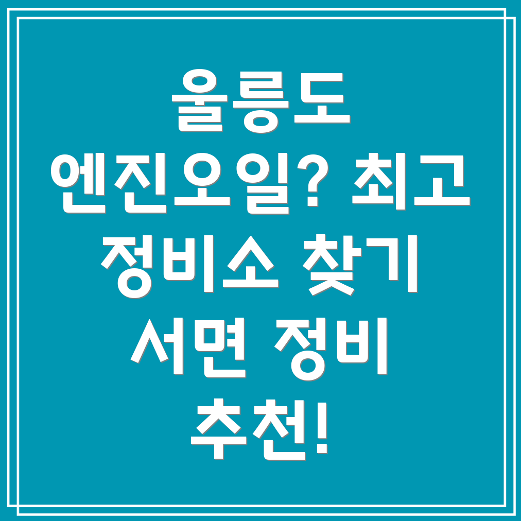 울릉군 서면 엔진오일 교체