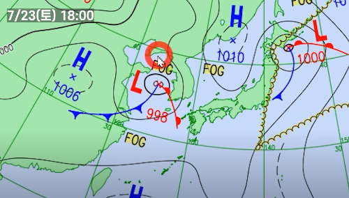 2022년-7월23일-토요일-18시-일기도-모습