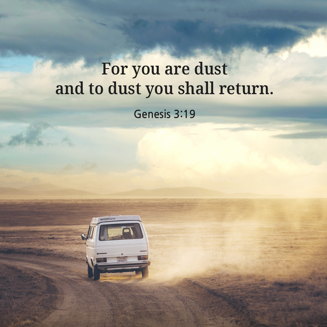 For you are dust and to dust you shall return. (Genesis 3:19)