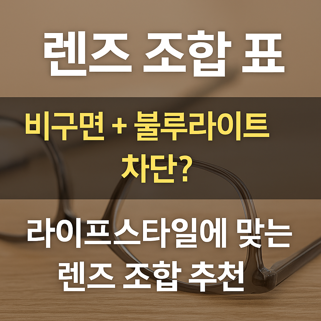 렌즈 조합 추천표 ❘ 직업·용도별 안경 렌즈 완벽 조합 가이드