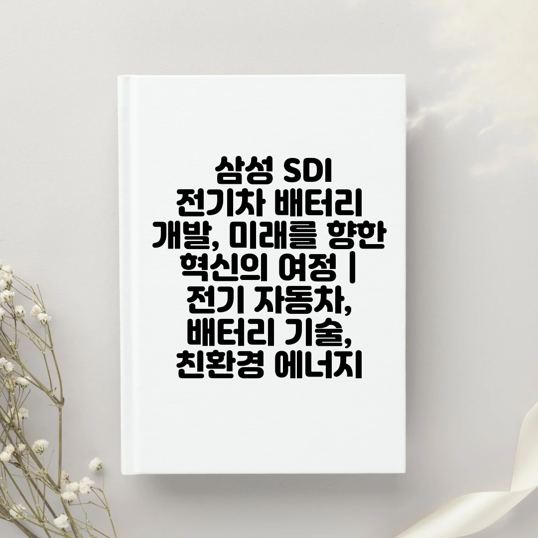  삼성 SDI 전기차 배터리 개발, 미래를 향한 혁신의