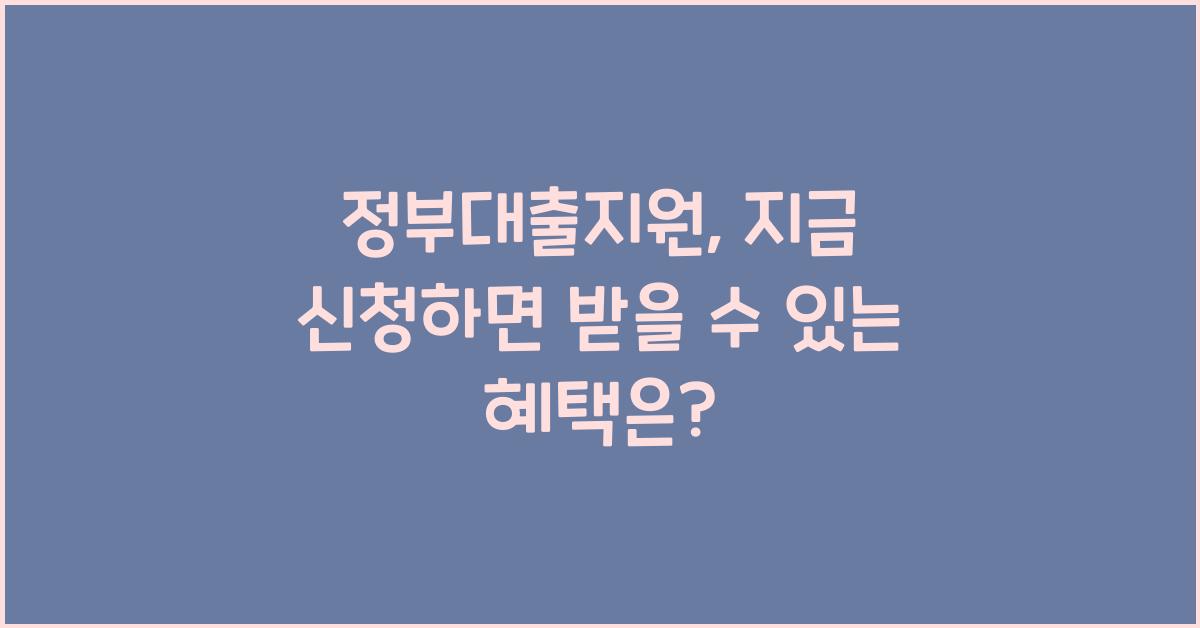 정부대출지원