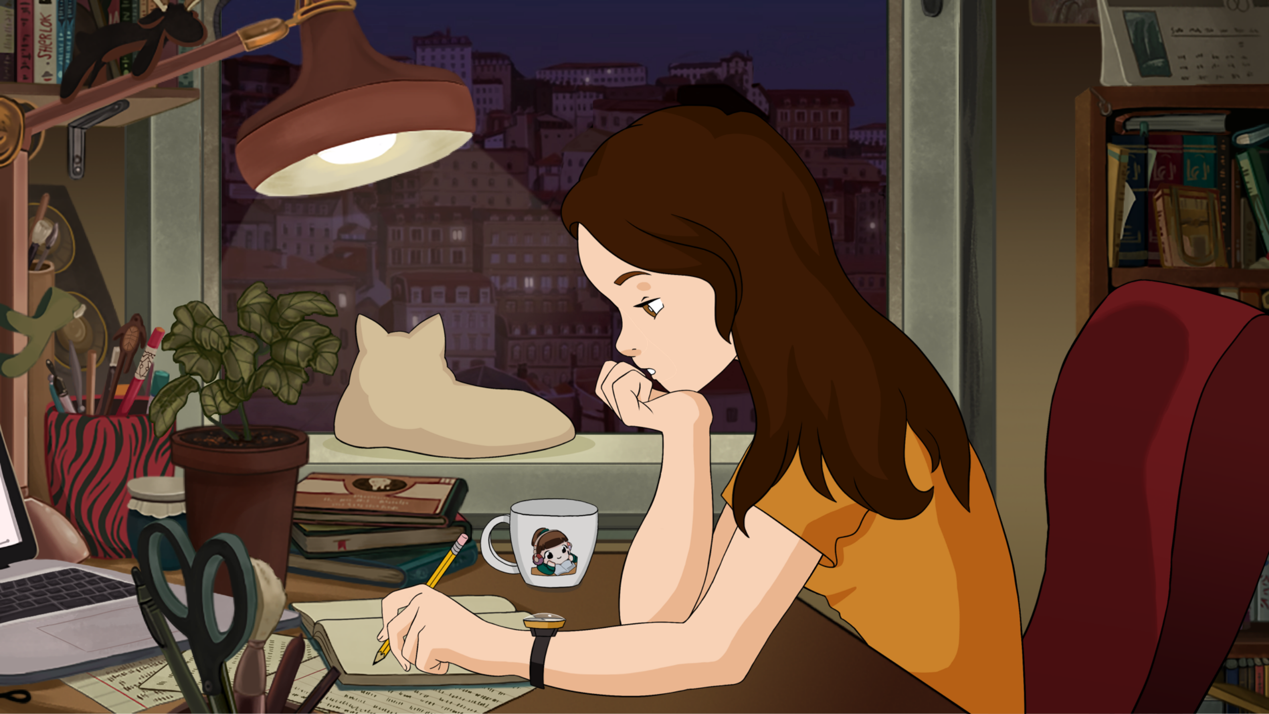  lofi girl 로우파이 여자 배경 만들기
