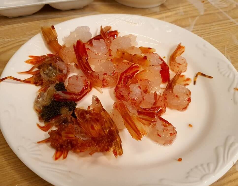 울릉도 천금회수산 독도새우 까준 후