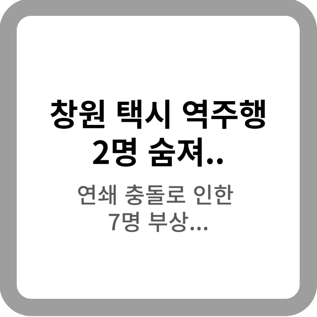  창원 택시 역주행 사망사고 원인 급발진 등 검토중