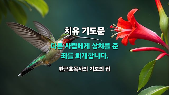  치유 기도문 : 다른 사람에게 상처를 준 죄를 회개합니다.