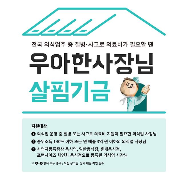 2025 최대 1,700만원! ‘우아한 사장님 살핌기금’ 의료비 지원 관련 사진
