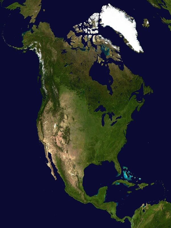 북미 지도