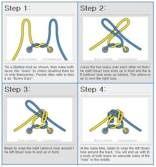 신발 끈 쉽게 묶는 법,신발끈 묶는 방법