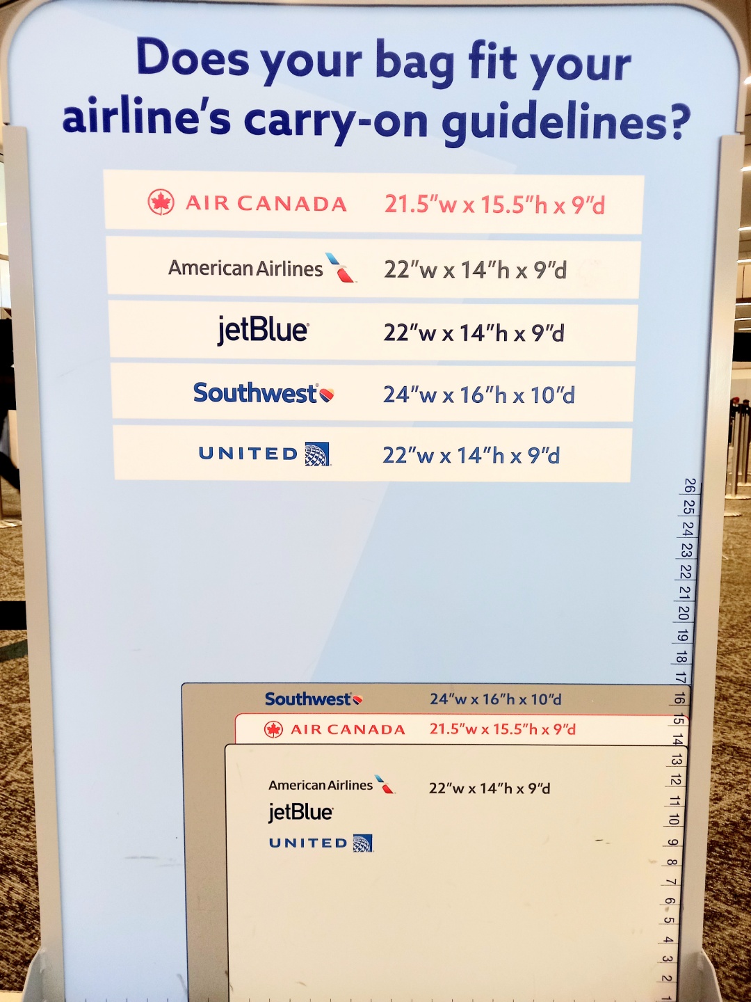 airplane&#39;s carry-on guidelines