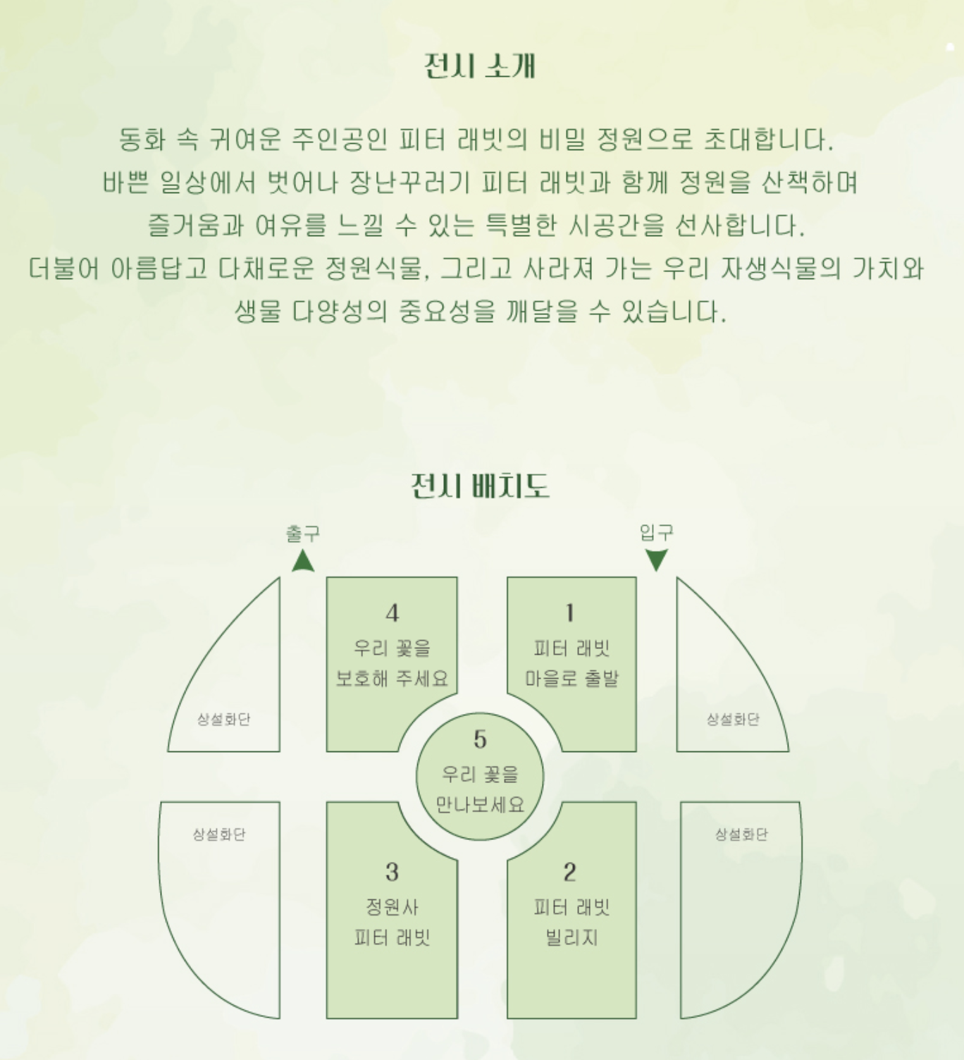 세종 가볼만한곳 국립세종수목원 피터래빗 기획전시