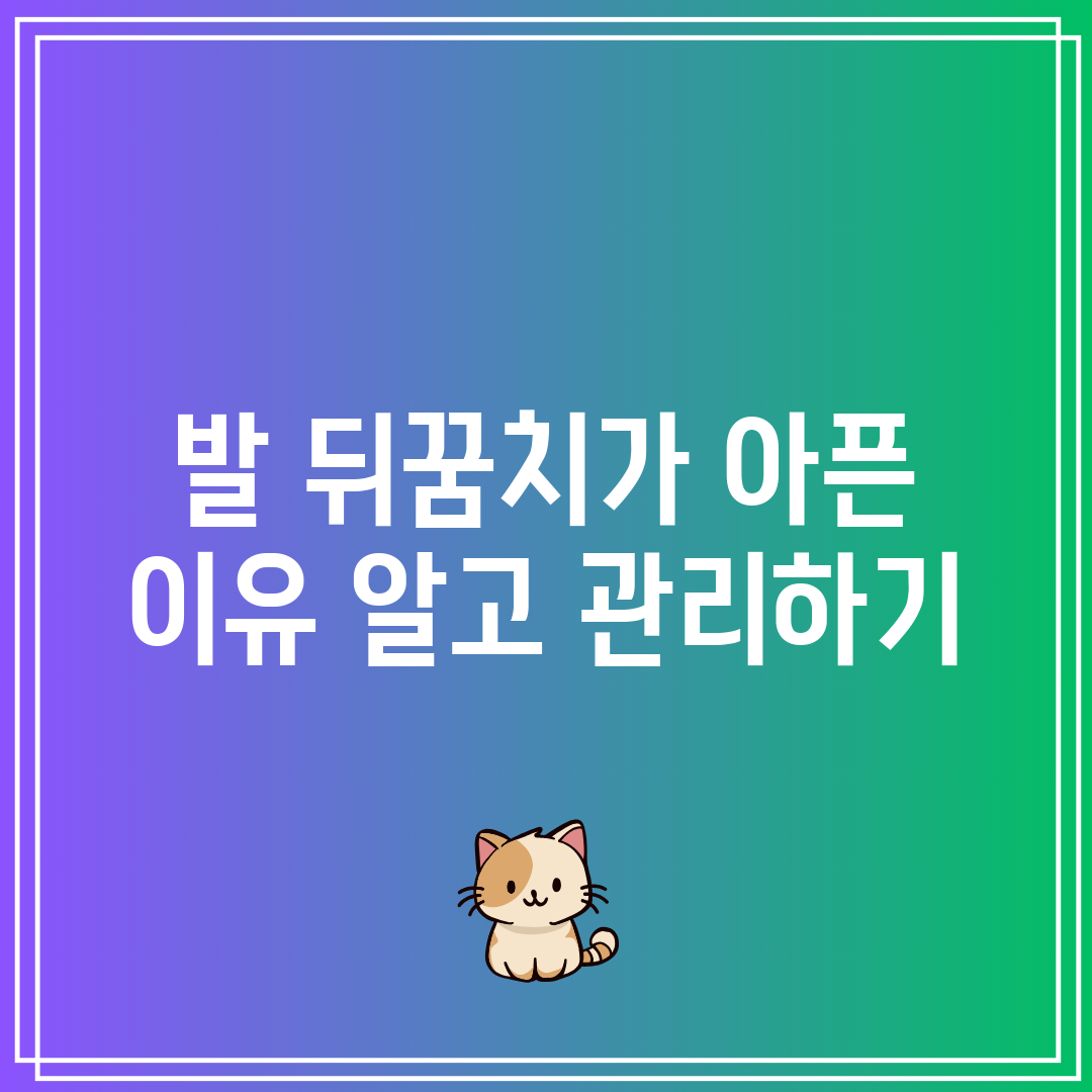 발 뒤꿈치가 아픈 이유 알고 관리하기