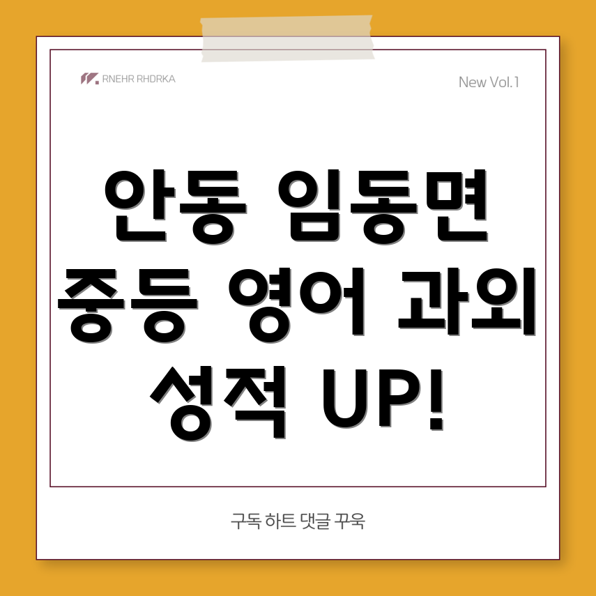 안동 임동면 중등 영어 과외