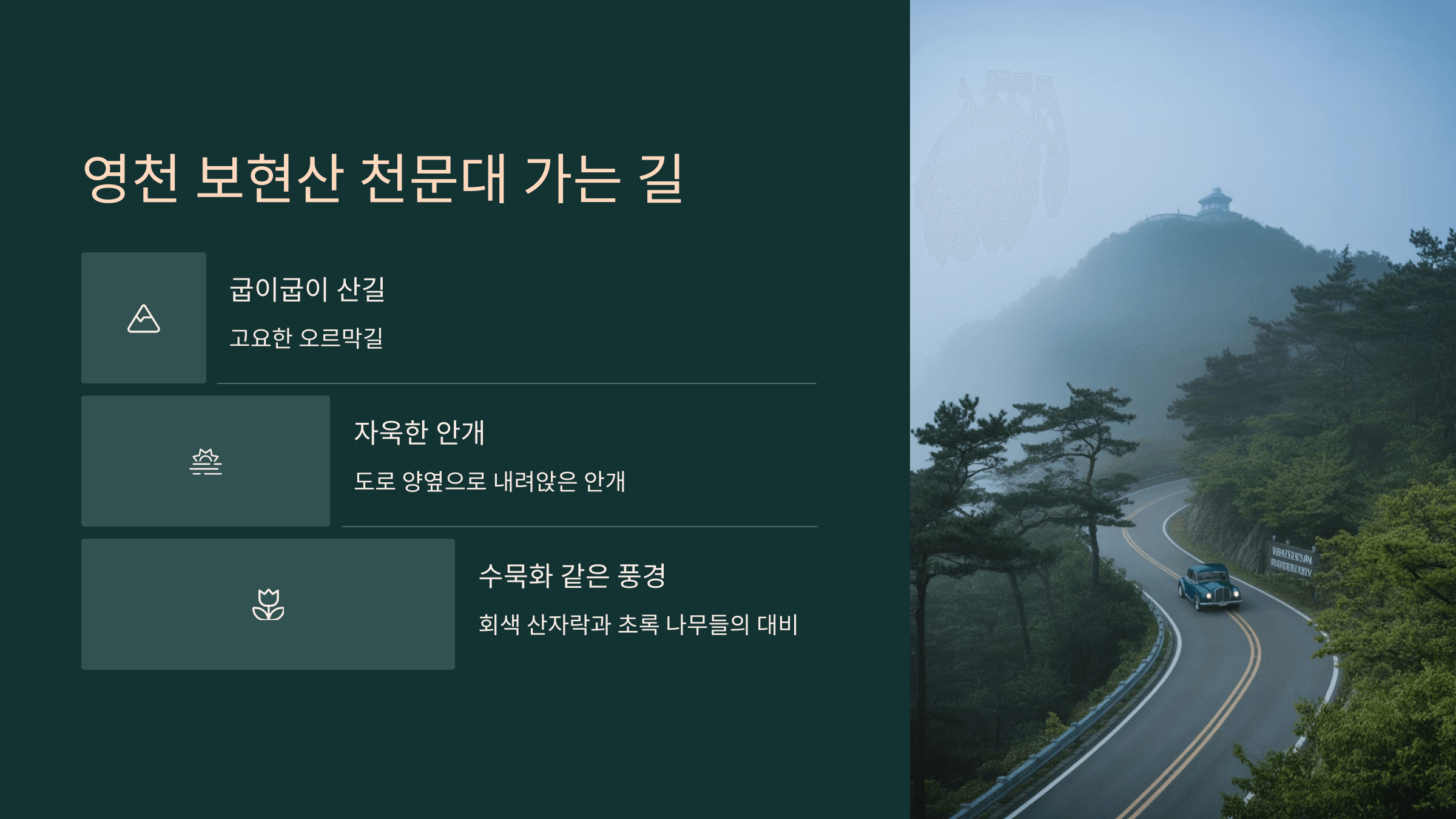 영천 보현산 천문대 가는 길
