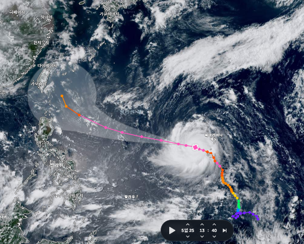 줌어스-2호태풍-마와르-위성사진-JTWC-태풍예측경로-예상경로-2023년-5월26일-기준
