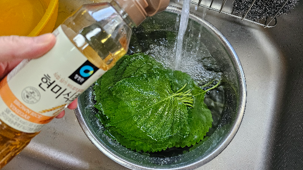 깻잎 세척과 손질