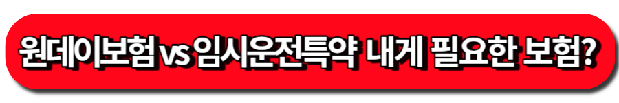 원데이 자동차보험 vs 임시운전특약-단기 운전시 내게 필요한 자동차보험은?