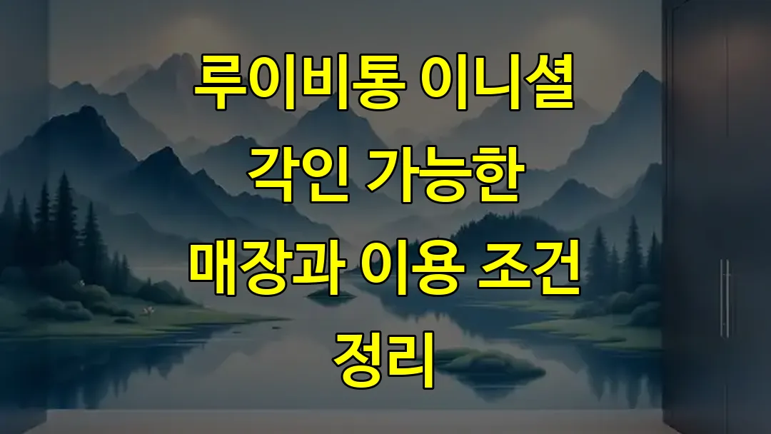 루이비통 이니셜 각인 가능한 매장과 이용 조건 정리