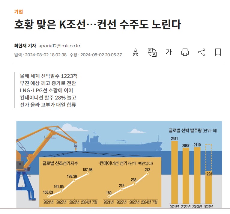 조선주 호황 기사