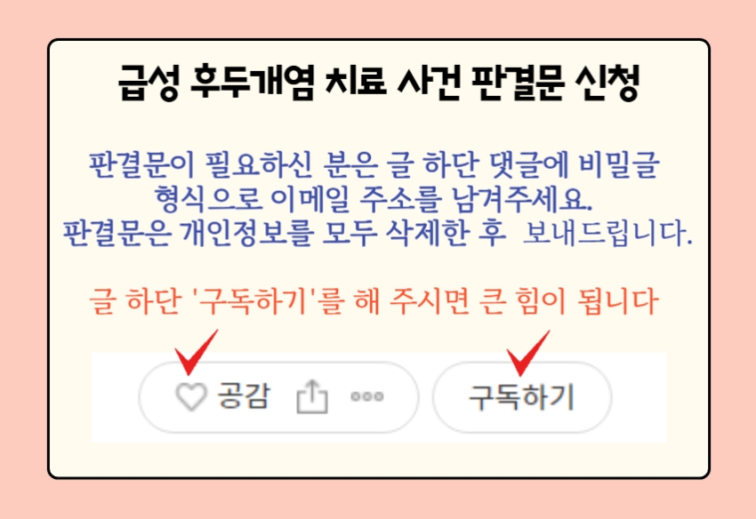 급성 후두개염 사건 판결문 신청