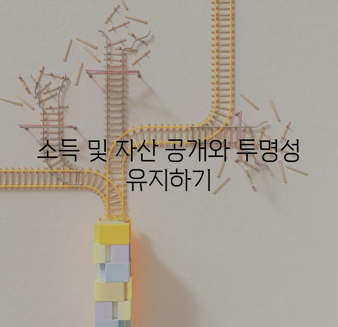 소득 및 자산 공개와 투명성 유지하기