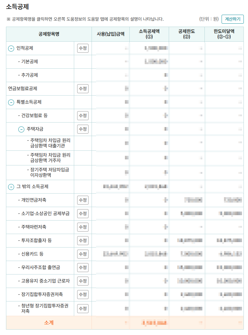 2025연말정산 미리보기 서비스 홈택스 이용 안내 다섯번째 화면