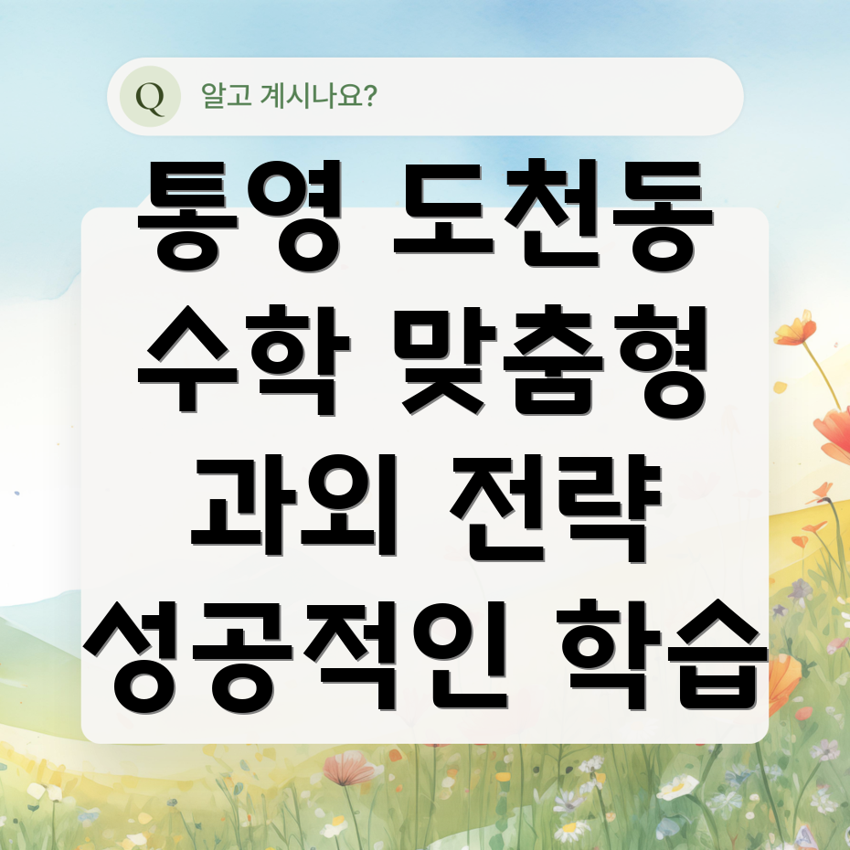 통영시 도천동 고등 수학 과외