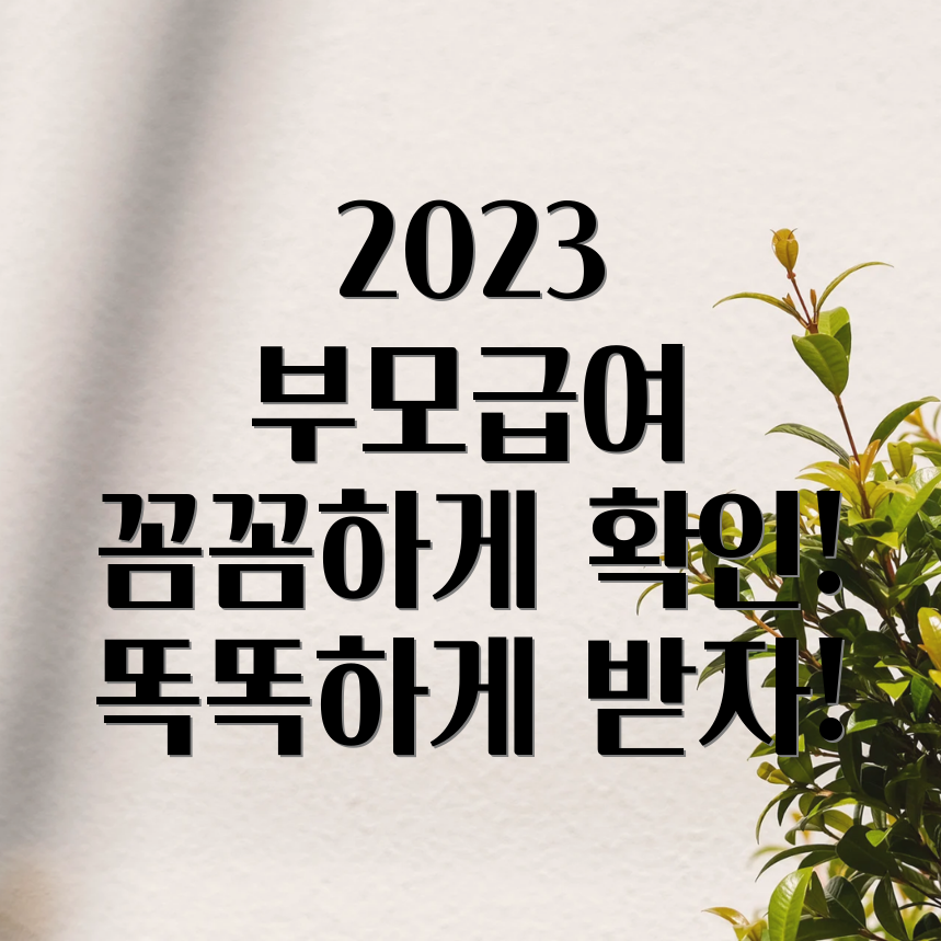 2023 부모급여