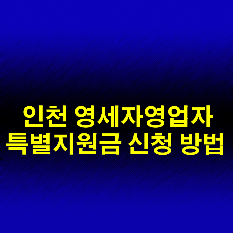인천 영세자영업자 특별지원금 신청 방법