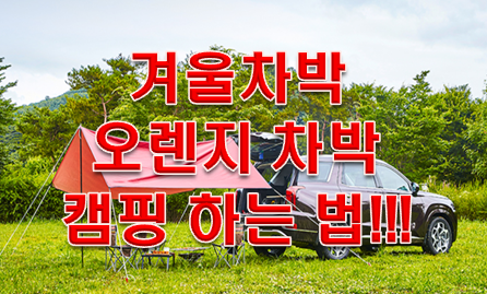  겨울 차박 오렌지 차박 캠핑 하는법!!!